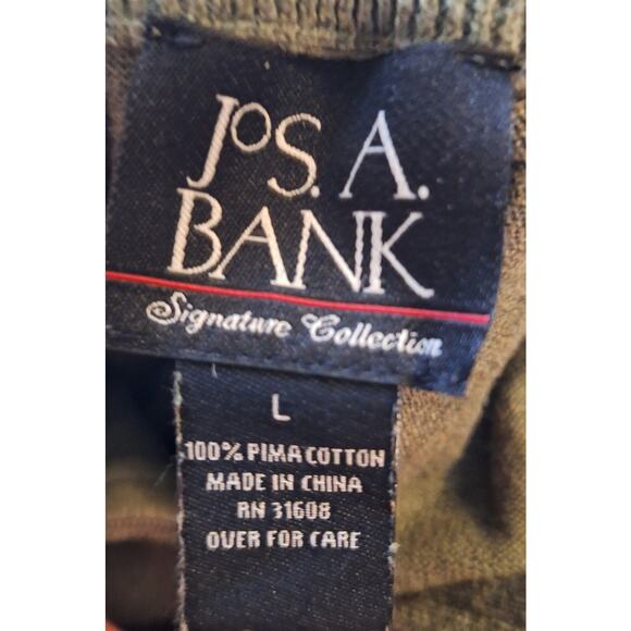 Jos A. Bank Signature Collection Men's Large Olive Green Pima Cotton Sweater - Picture 4 of 5